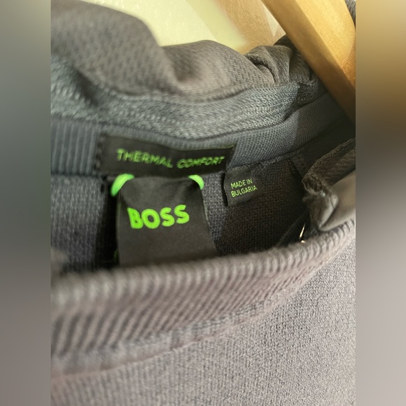 Hugo Boss Grey/Navy Blue fleece hooded pull over - Picture 5 of 8